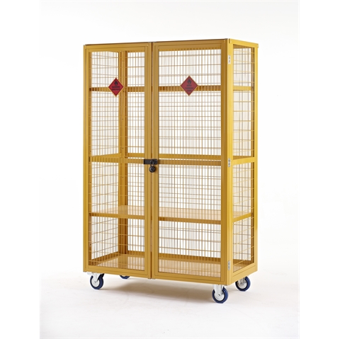 Hazardous Boxwell Mobile Storage Cages - Plywood Shelves