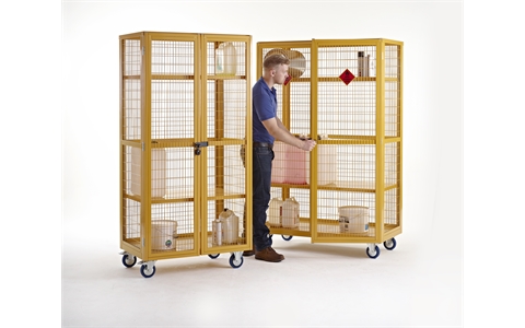 Hazardous Boxwell Mobile Storage Cages - Steel Shelves