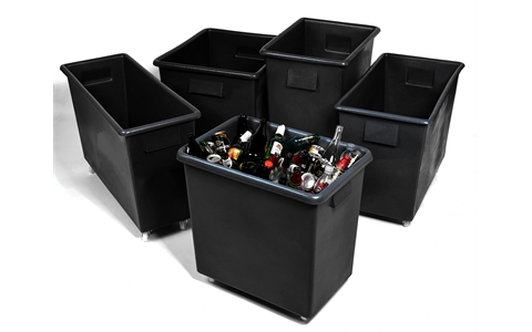 Black Recycled Bottle Skip 165L - H620mm x W820mm x D455mm