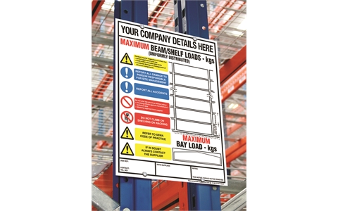 Vertical Load Notice - Suitable for Pallet Racking - 470mm x 350mm