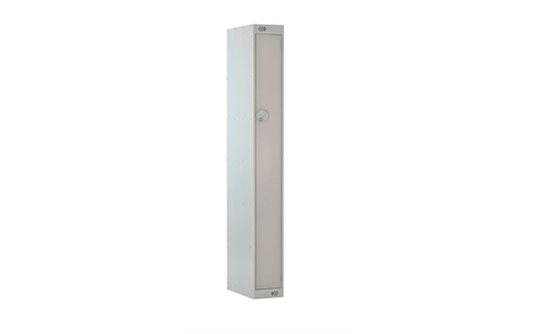 1 Door Slimline Locker 1800h x 225w x 450d mm - CAM Lock - Door Colour - Light Grey