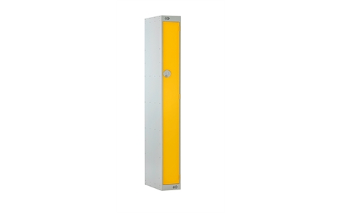 1 Door Slimline Locker 1800h x 225w x 450d mm - CAM Lock - Door Colour - Yellow