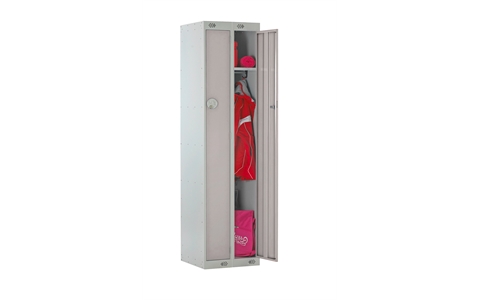 Nest of 2 - 1 Door Slimline Locker 1800h x 225w x 450d mm - CAM Lock - Door Colour Light Grey