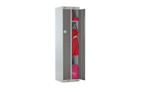 Nest of 2 - 1 Door Slimline Locker 1800h x 225w x 450d mm - CAM Lock - Door Colour Dark Grey