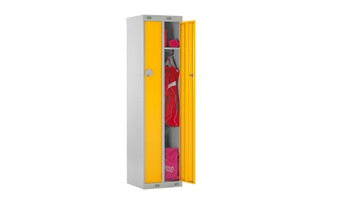 Nest of 2 - 1 Door Slimline Locker 1800h x 225w x 450d mm - CAM Lock - Door Colour Yellow