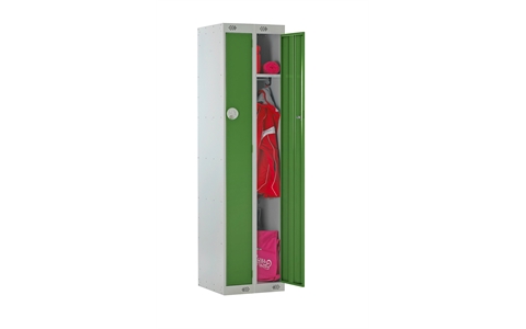 Nest of 2 - 1 Door Slimline Locker 1800h x 225w x 500d mm - CAM Lock - Door Colour Green