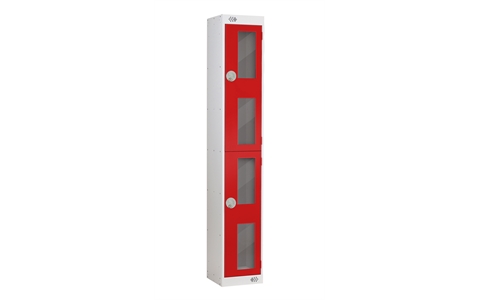 2 Door Insight Locker 1800h x 300w x 300d mm - CAM Lock - Door Colour Red