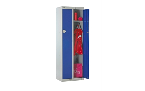 Nest of 2 - 1 Door Standard Locker 1800h x 300w x 300d mm - CAM Lock - Door Colour Blue