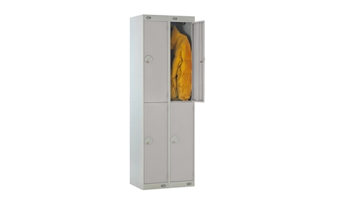 Nest of 2 - 2 Door Standard Locker 1800h x 300w x 300d mm - CAM Lock - Door Colour Light Grey