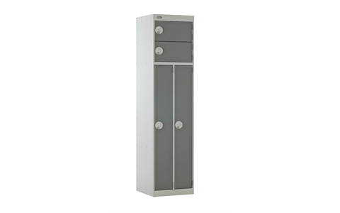 2 Person Locker 1800h x 450w x 450d mm - Dark Grey Doors - CAM Lock