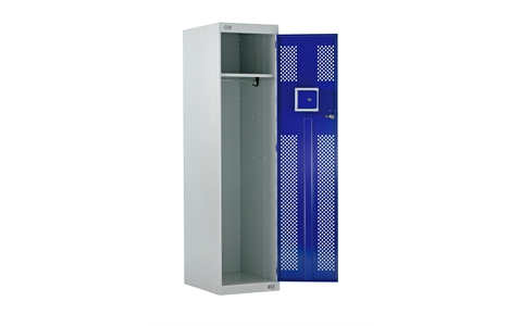 Police Locker with Lockable Cube- 1800h x 450w x 600d mm - CAM Lock - Door Colour Blue