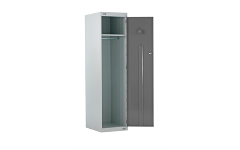 Police Locker with CS Canister Holder - 1800h x 450w x 600d mm - CAM Lock - Door Colour - Dark Grey