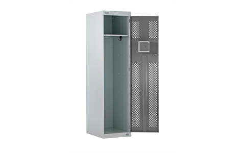 Police Locker with Lockable Cube- 1800h x 450w x 600d mm - CAM Lock - Door Colour Dark Grey