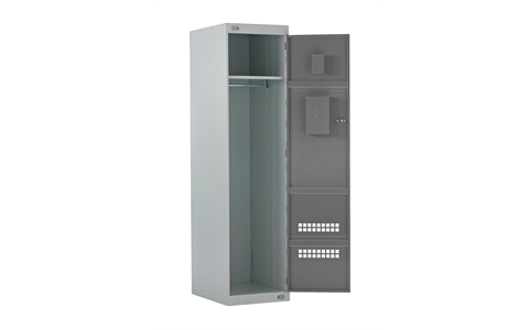 Police Locker with Airwaves & CS Canister Holder - 1800h x 450w x 600d mm - CAM Lock - Door Colour - Dark Grey