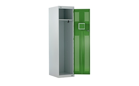 Police Locker with Lockable Cube- 1800h x 450w x 600d mm - CAM Lock - Door Colour Green