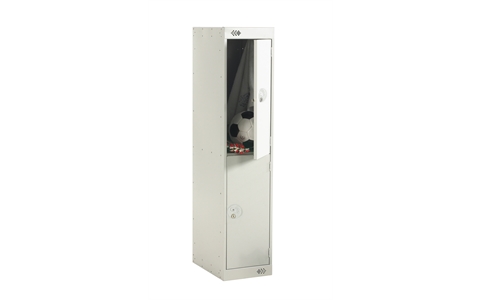 2 Door Three Quarter Height Locker - 1382h x 450w x 450d mm - CAM Lock - Door Colour Light Grey