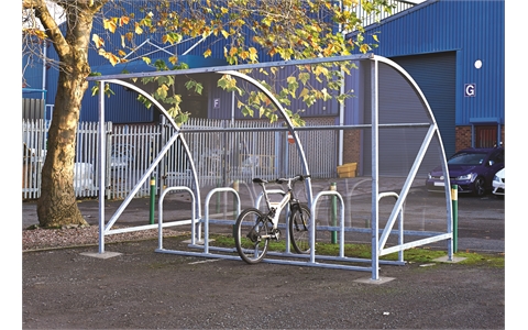 Dudley Cycle Shelter - H2230mm x W2000mm x D2150mm - Galvanised with Perspex end panels