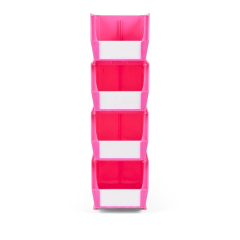 Size 5 Neon Linbins - H130mm x W140mm x D280mm - Pack of 10 - Pink Storage Bins