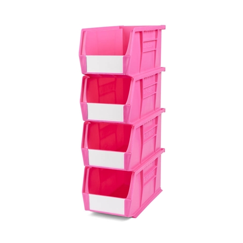 Size 5 Neon Linbins - H130mm x W140mm x D280mm - Pack of 10 - Pink Storage Bins