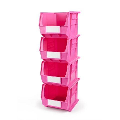 Size 6 Neon Linbins - H180mm x W210mm x D280mm - Pack of 10 - Pink Storage Bins