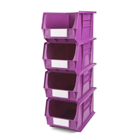 Size 7 Neon Linbins - H180mm x W210mm x D375mm - Pack of 10 - Purple Storage Bins