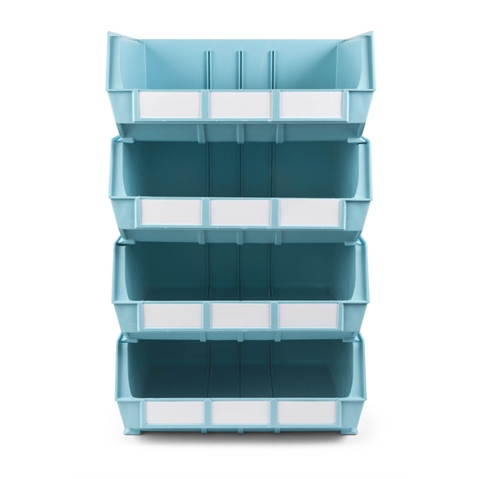 Size 8 Neon Linbins - H180mm x W420mm x D375mm - Pack of 5 - Cyan Storage Bins