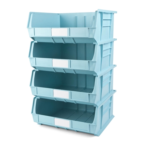 Size 8 Neon Linbins - H180mm x W420mm x D375mm - Pack of 5 - Cyan Storage Bins